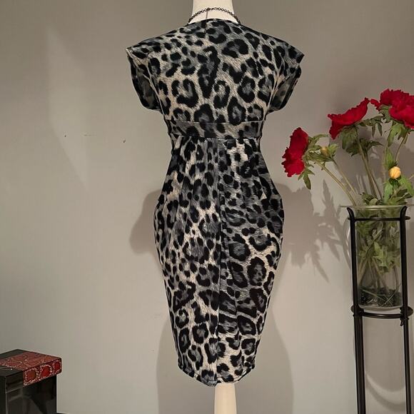 New Jus d’Orange Paris Leopard Print Tulip Dress with Pockets Made In Fr… NWT - Picture 3 of 14